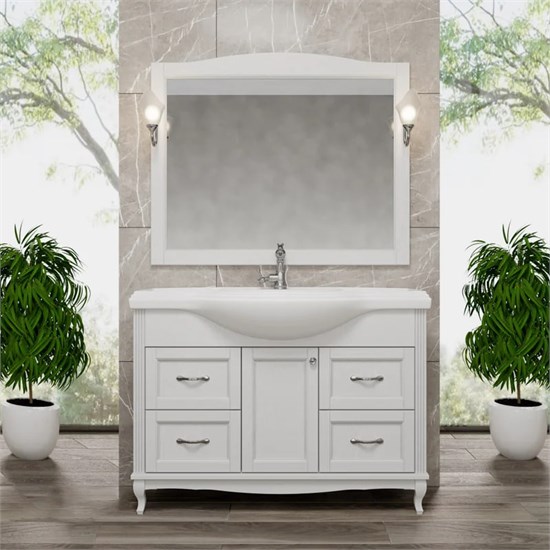 Комплект мебели для ванной комнаты ValenHouse коллекция Эллина 120-2, в цвете белый, массив ясеня 10