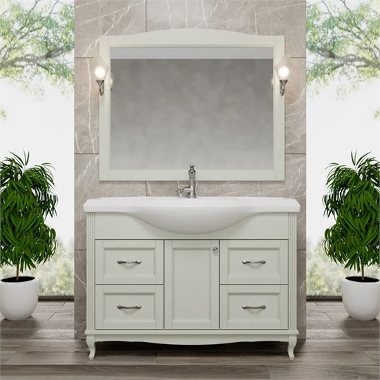 Комплект мебели для ванной комнаты ValenHouse коллекция Эллина 120-2, в цвете слоновая кость, массив ясеня 12