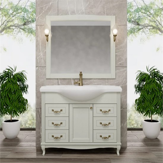 Комплект мебели для ванной комнаты ValenHouse коллекция Эллина 105-2, в цвете слоновая кость, массив ясеня 18