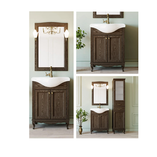 Комплект мебели для ванной комнаты ValenHouse коллекция Эллина 65, в цвете кальяри, массив ясеня 26