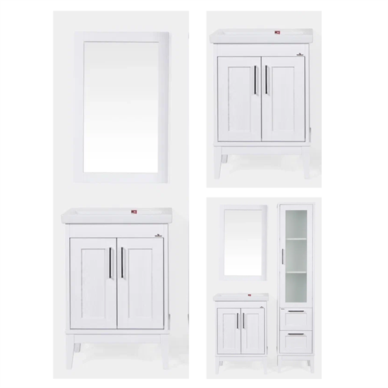 Комплект мебели для ванной комнаты ValenHouse коллекция Эйвори 60, в цвете белый, массив ясеня 38
