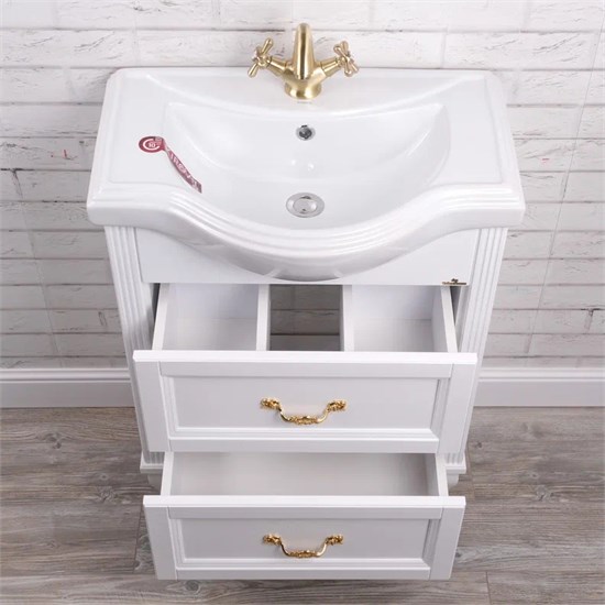 Тумба напольная ValenHouse коллекция Эллина 65-2, в цвете белый, массив ясеня 67