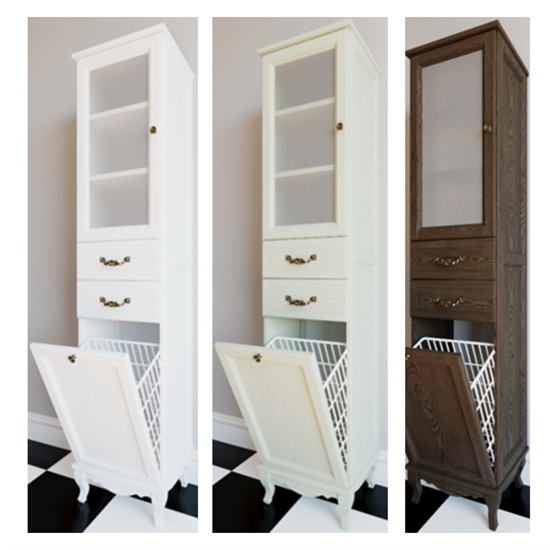 Колонна с корзиной ValenHouse Эллина-400L, левый, в цвете белый, массив ясеня 136