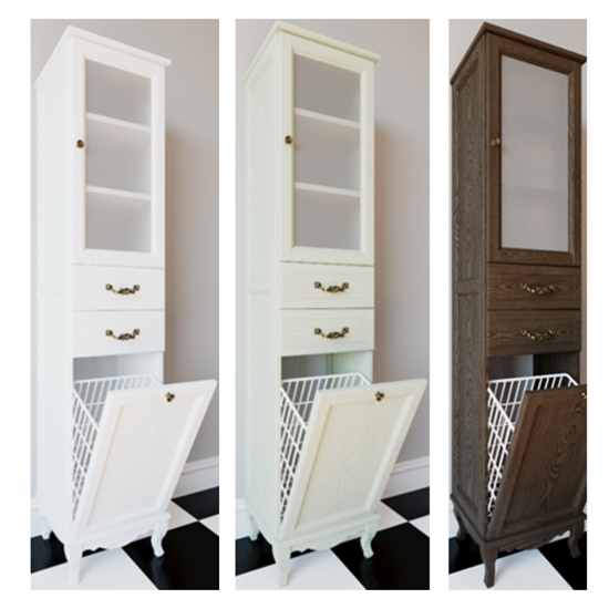 Колонна с корзиной ValenHouse Эллина-400R, правый, в цвете белый, массив ясеня 139