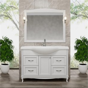 Комплект мебели для ванной комнаты ValenHouse коллекция Эллина 120-2, в цвете белый, массив ясеня 10