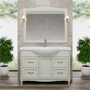 Комплект мебели для ванной комнаты ValenHouse коллекция Эллина 120-2, в цвете слоновая кость, массив ясеня 12