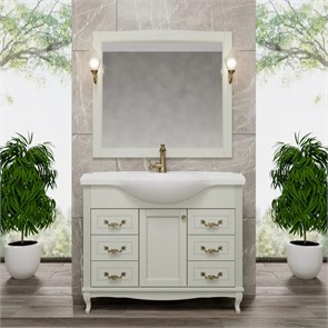 Комплект мебели для ванной комнаты ValenHouse коллекция Эллина 105-2, в цвете слоновая кость, массив ясеня 18