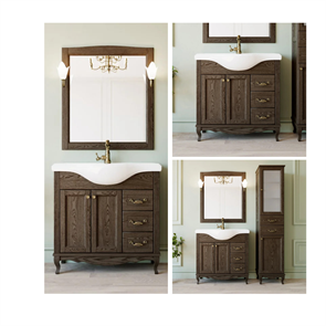 Комплект мебели для ванной комнаты ValenHouse коллекция Эллина 80, в цвете кальяри, массив ясеня 20