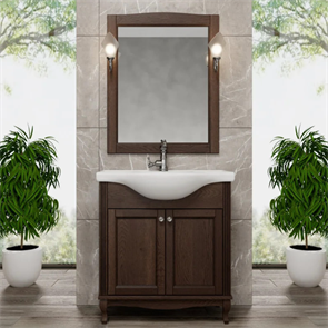 Комплект мебели для ванной комнаты ValenHouse коллекция Эллина 80-2, в цвете кальяри, массив ясеня 23