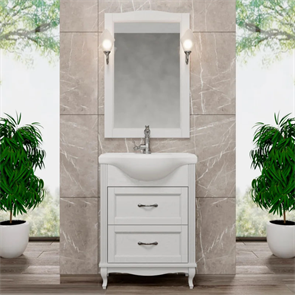 Комплект мебели для ванной комнаты ValenHouse коллекция Эллина 65-2, в цвете белый, массив ясеня 28