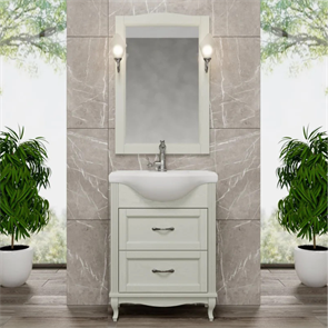 Комплект мебели для ванной комнаты ValenHouse коллекция Эллина 65-2, в цвете слоновая кость, массив ясеня 30