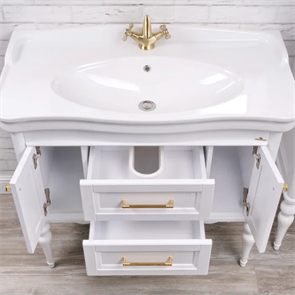 Тумба напольная ValenHouse коллекция Эстетика 100, в цвете белый, массив ясеня 40