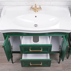 Тумба напольная ValenHouse коллекция Эстетика 100, в цвете зеленый, массив ясеня 42