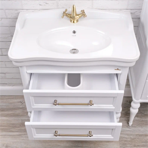 Тумба напольная ValenHouse коллекция Эстетика 80, в цвете белый, массив ясеня 43