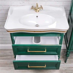 Тумба напольная ValenHouse коллекция Эстетика 80, в цвете зеленый, массив ясеня 45