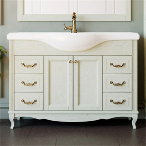 Тумба напольная ValenHouse коллекция Эллина 120, в цвете слоновая кость, массив ясеня 48