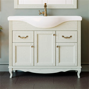 Тумба напольная ValenHouse коллекция Эллина 105, в цвете слоновая кость, массив ясеня 54