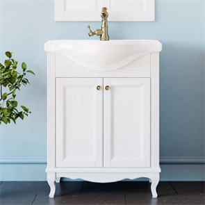 Тумба напольная ValenHouse коллекция Эллина 65, в цвете белый, массив ясеня 64