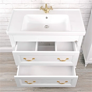 Тумба напольная ValenHouse коллекция Лиора 90, в цвете белый, массив ясеня 70