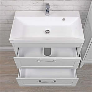 Тумба напольная ValenHouse коллекция Эйвори 80, в цвете белый, массив ясеня 75