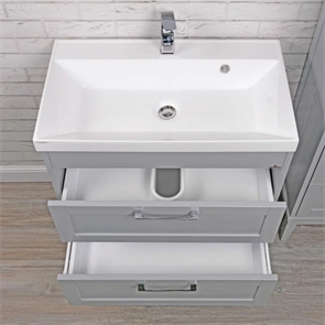 Тумба напольная ValenHouse коллекция Эйвори 80, в цвете серый, массив ясеня 76